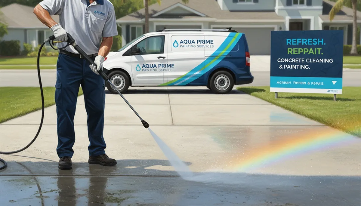 Fresno, CA concrete pressure cleaning for driveways and patios by Fresno Paint Pros