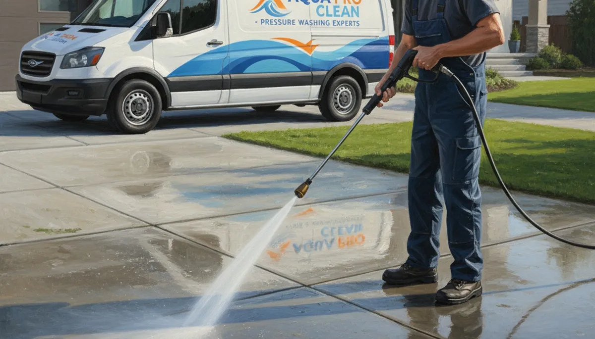 Concrete pressure cleaning in Fresno, CA for driveways and patios at Fresno Paint Pros