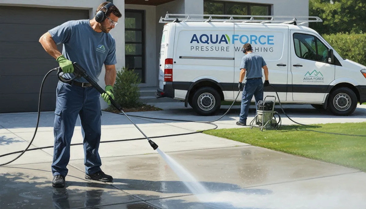 Concrete pressure cleaning in Fresno, CA for driveways and patios by Fresno Paint Pros