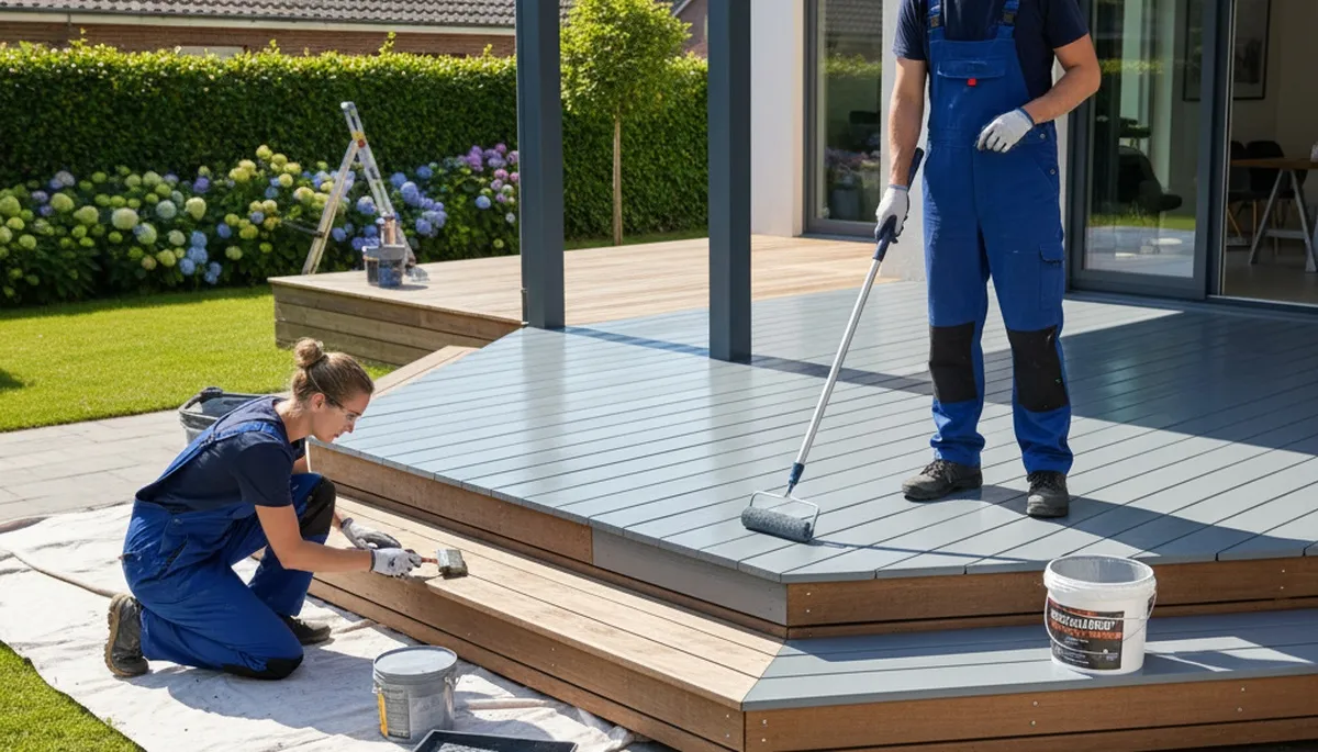Fresno, CA deck painting service by Fresno Paint Pros for durable outdoor wood protection