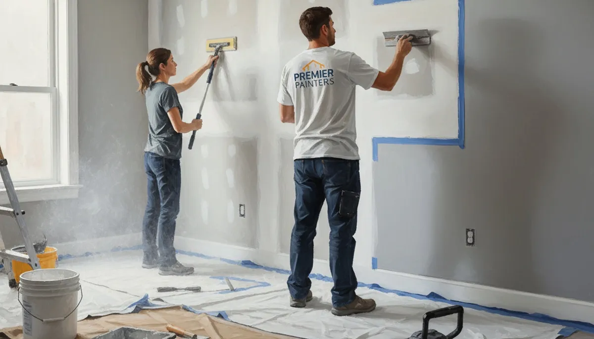 Drywall repair in Fresno, CA by Fresno Paint Pros restoring cracked walls to a smooth finish