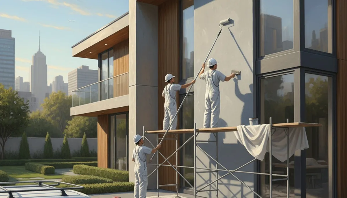 Fresno, CA house painters applying durable exterior paint for Central Valley heat and sun protection