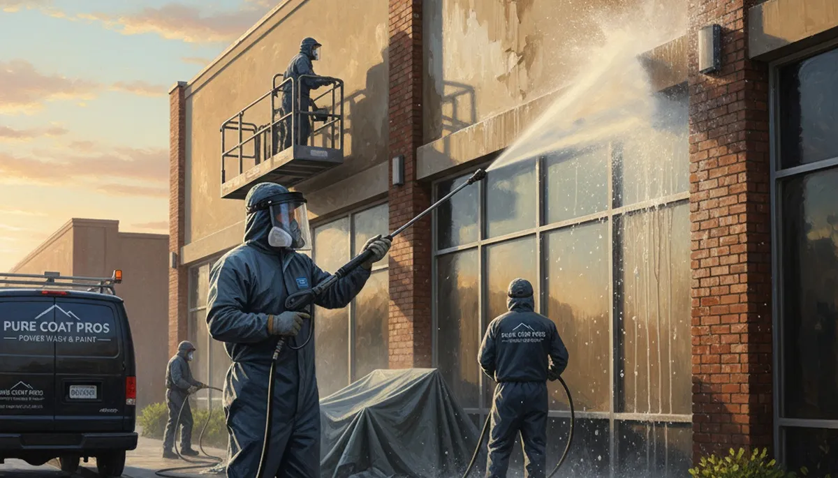 Fresno, CA pressure cleaning service removing dust and grime from exterior surfaces